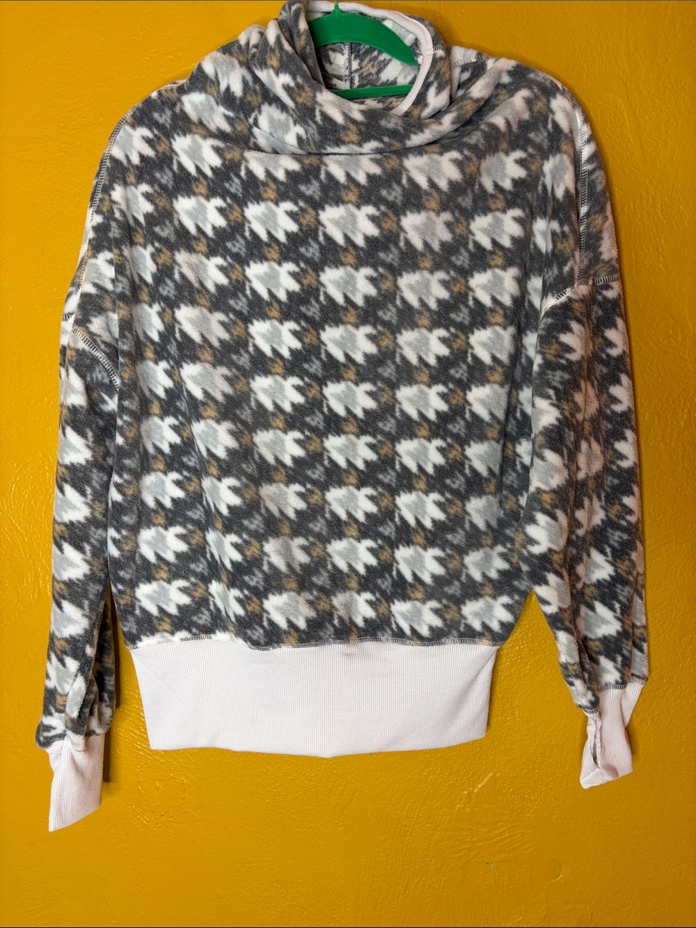 Tahari Sport Funnel Neck Pullover Hoodie Houndstooth Print NWT Size S - Picture 1 of 8